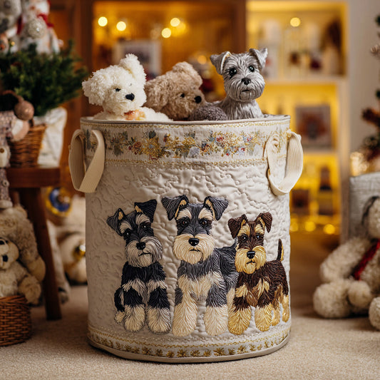 Silver Whiskers Quilted Laundry Basket NCU0DV1088