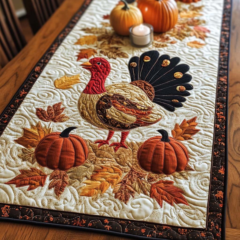 Simple Turkey Quilted Table Runner NCU0NNT1880