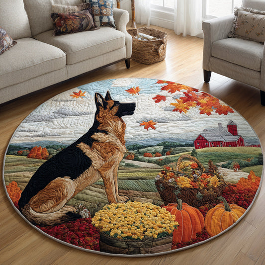 Sitting German Shepherd Quilted Round Mat NCU0HNH321