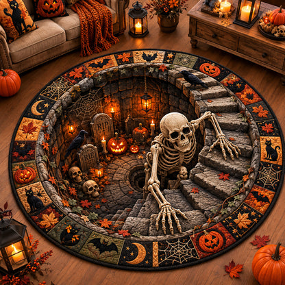 Skeleton Descent Quilted Round Mat NCU0NTV1167
