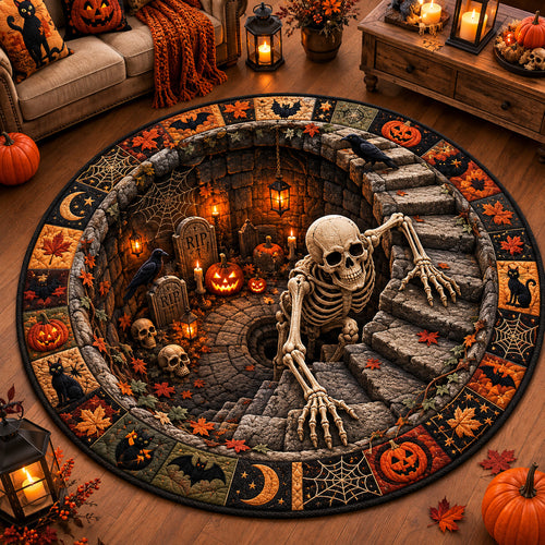 Skeleton Descent Quilted Round Mat NCU0NTV1167
