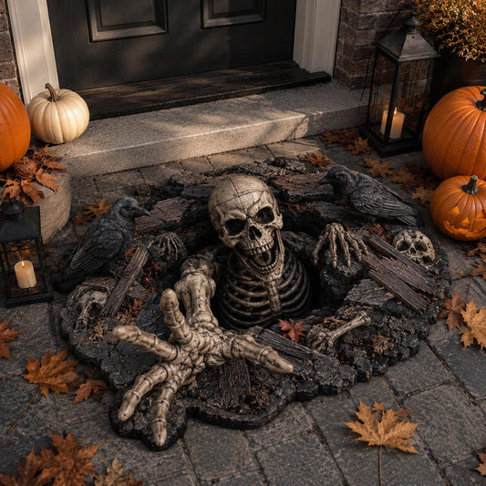 Skeleton Rising Custom Shape Doormat NCU0DV2419