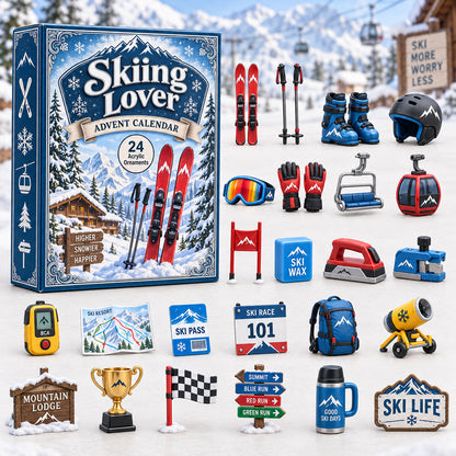 CHRISTMAS KICKOFF 40% OFF - Skiing Lover Advent Calendar 2026 - 24-Day Festive Countdown, Acrylic Charms Blind Box - Gift For Outdoor Hobby Lovers AC0HA265