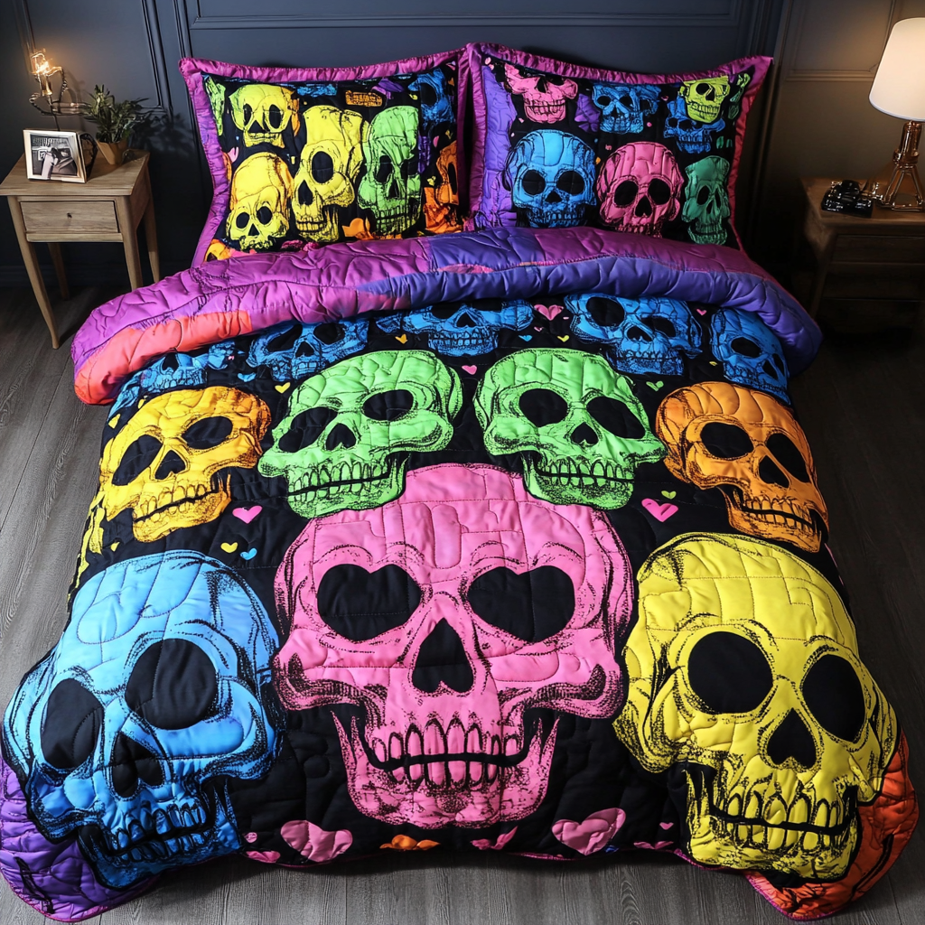 Skull Bloom Duvet Cover Set NCU0DDK248