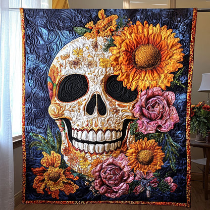 Skull Bloom Quilted Blanket NCU0PT1983