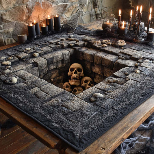 Skull Crypt Cellar Quilted Table Topper NCU0NXD374