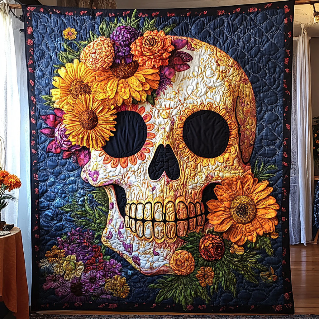 Skull Garden Quilted Blanket NCU0PT1985