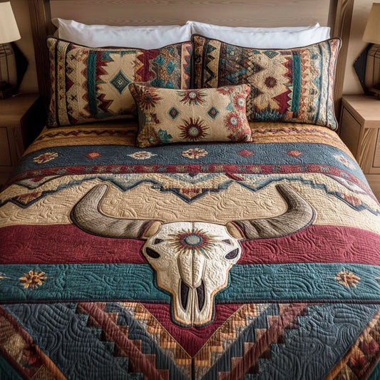 Skull Legacy 3-Piece Quilted Bedding Set NCU0NTD1697