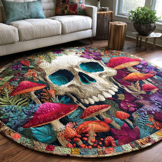 Skull Shrooms Quilted Round Mat NCU0NNT2602