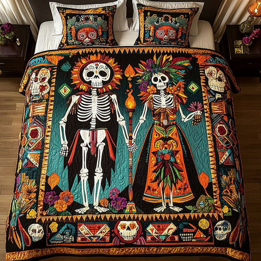 Skullful Serenade 3-Piece Quilted Bedding Set NCU0PT2067