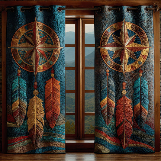 Sky Trail Feather Quilted Curtains NCU0LDH154