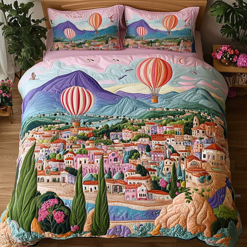 Skyward Dreams 3-Piece Quilted Bedding Set NCU0NVH300