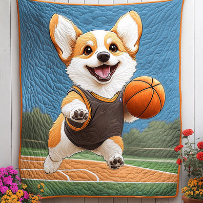 Slam Dunk Corgi Quilted Blanket NCU0NNT680