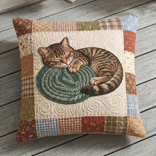 Sleeping Cat Quilted Pillow Case NCU0DV2086