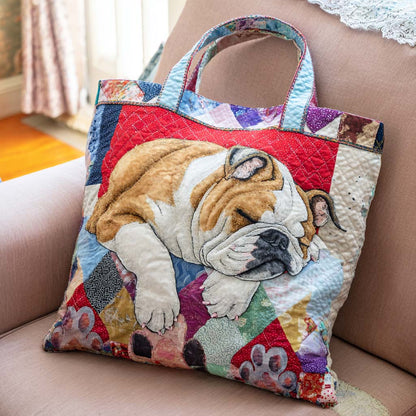 Bulldog Quilted Tote Bag NCU0QN077