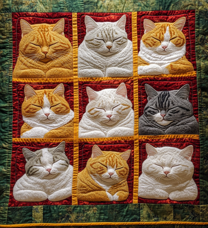 Sleepy Kitten Quilted Blanket NCU0DV666