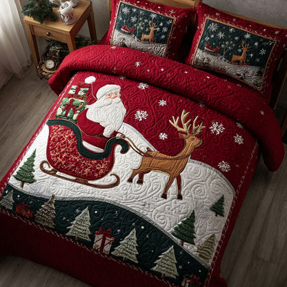 Sleigh Bells Journey 3-Piece Quilted Bedding Set NCU0PTT1865