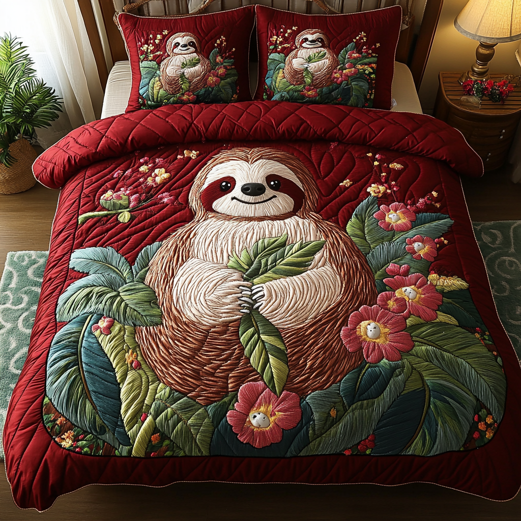 Slow and Steady 3-Piece Quilted Bedding Set NCU0DK2491