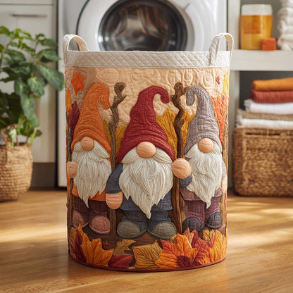 Smiley Gnome Days Quilted Laundry Basket NCU0NXD043