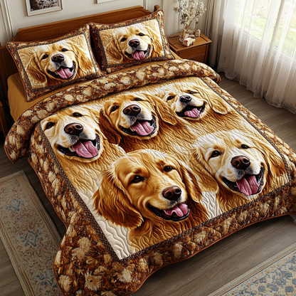 Smiling Comfort 3-Piece Quilted Bedding Set NCU0NVH828