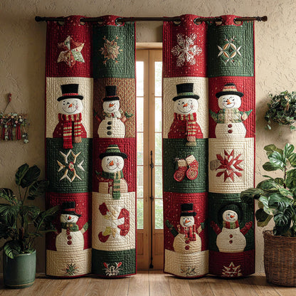 Smiling Snowy Pal Quilted Curtains NCU0NTD986