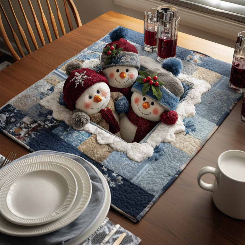 Snow Trio Quilted Placemat NCU0NNT1737