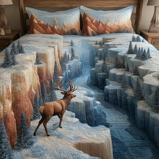 Snow Antler 3-Piece Quilted Bedding Set NCU0NNL099