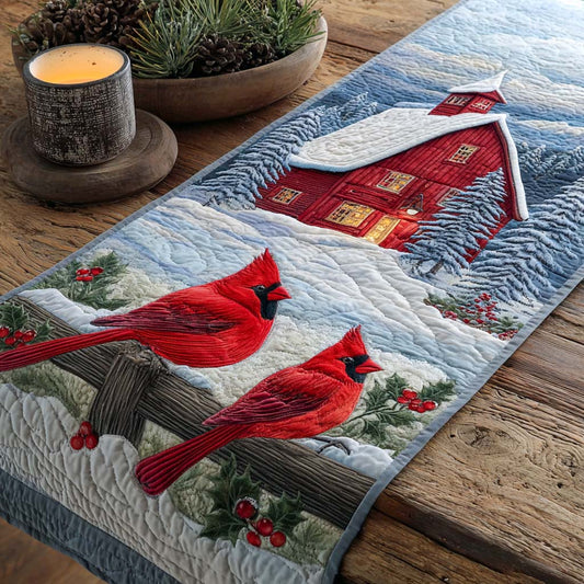 Snow Cabin Harmony Quilted Table Runner NCU0NXD809
