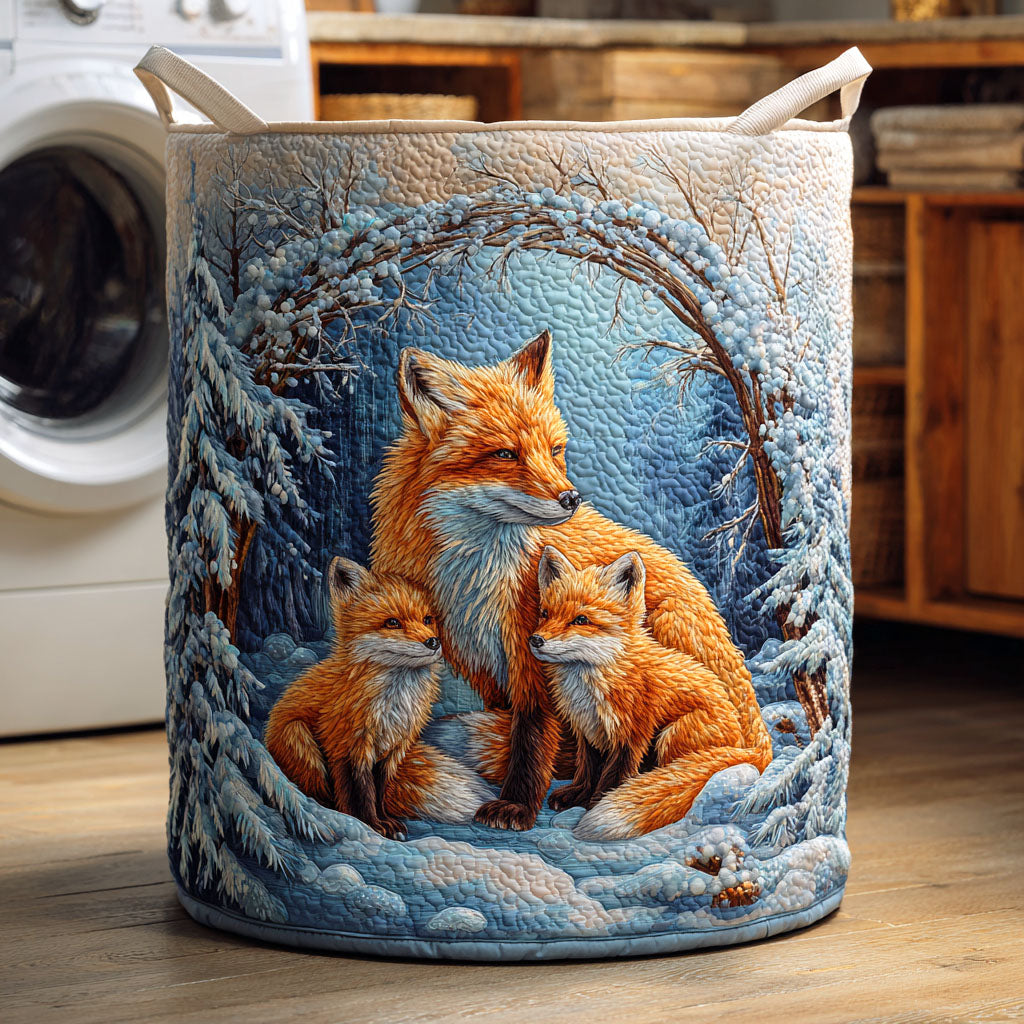 Snow Den Fox Quilted Laundry Basket NCU0NTD424