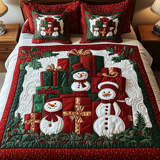 Snow Gift Magic 3-Piece Quilted Bedding Set NCU0VH691