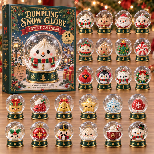 CHRISTMAS KICKOFF 40% OFF - Snow Globe Dumpling Advent Calendar 2026 - 24-Day Festive Countdown, Acrylic Charms Blind Box - Gift For Christmas Lovers AC0TV003