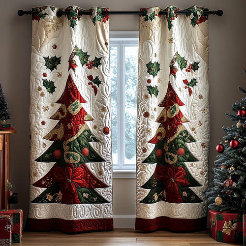 Snow Glow Quilted Curtains NCU0DDK1728
