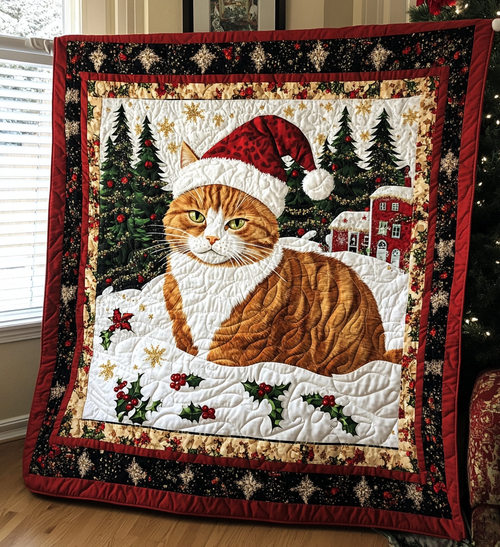 Snow Kitty Quilted Blanket NCU0DV667