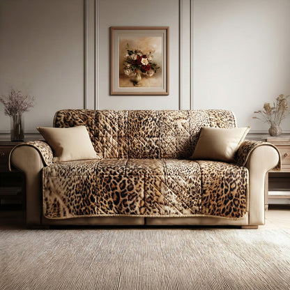 Snow Leopard Quilted Sofa Cover NCU0LDH723