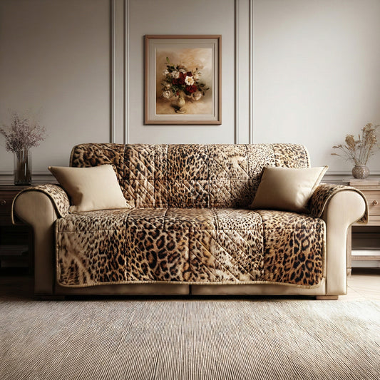 Snow Leopard Quilted Sofa Cover NCU0LDH723