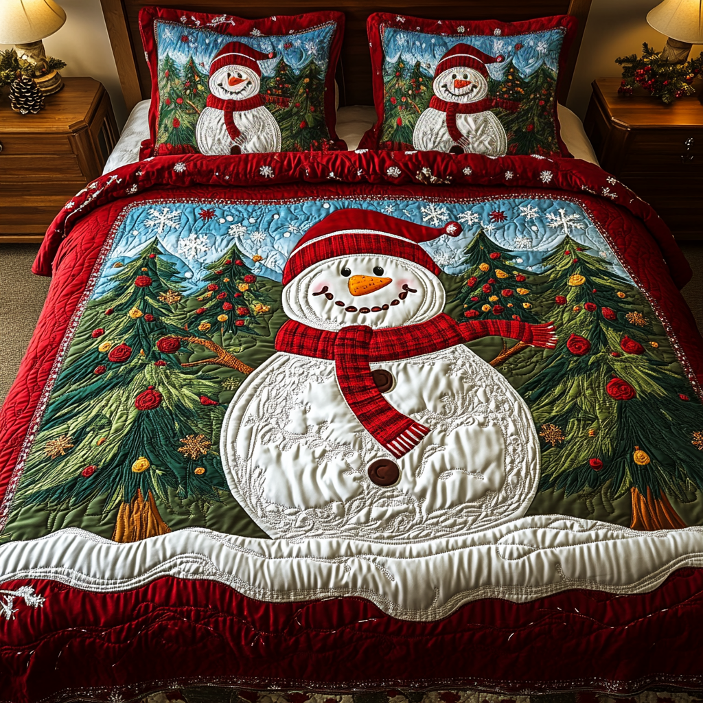 Snow Magic 3-Piece Quilted Bedding Set NCU0VH698
