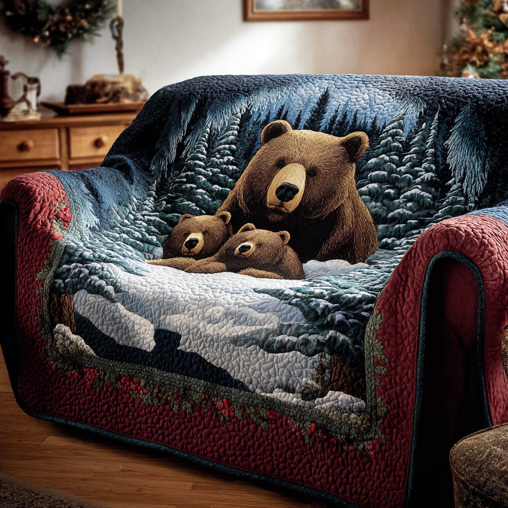 Snow Peak Bear Quilted Sofa Cover NCU0NTD996