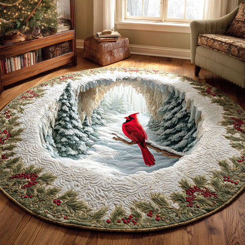 Snow Serenity Quilted Round Mat NCU0NTV678