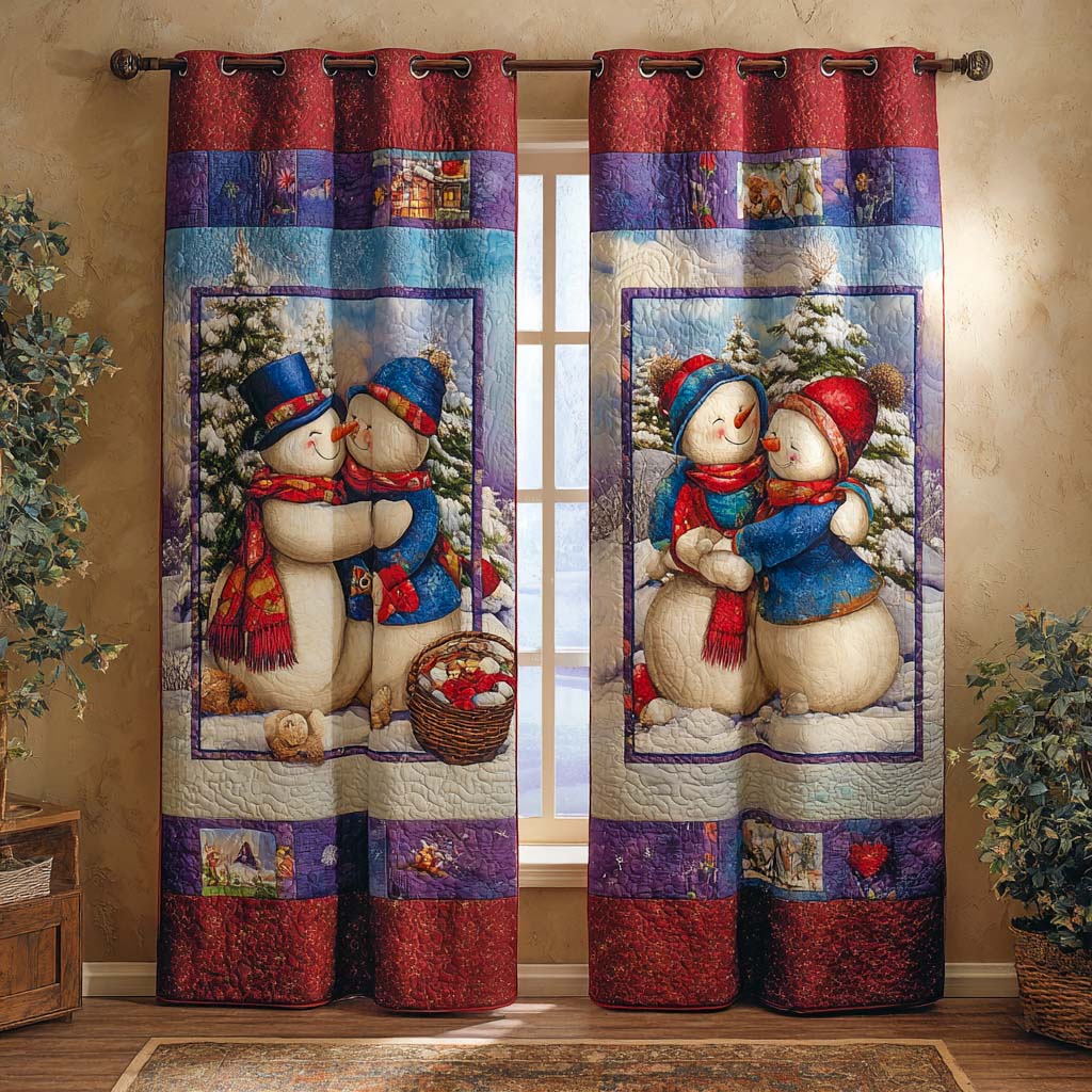 Snowball Delight Quilted Curtains NCU0NXD902