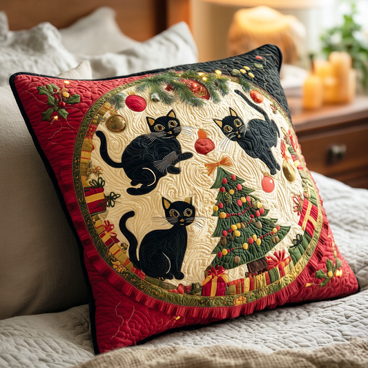 Snowbell Black Cat Quilted Pillow Case NCU0NTD788