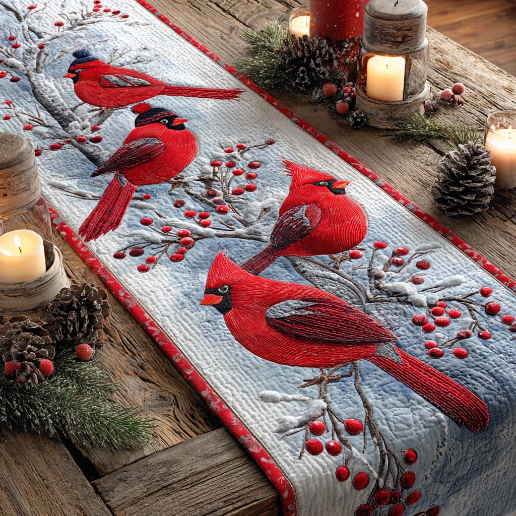 Snowberry Song Quilted Table Runner NCU0NXD805