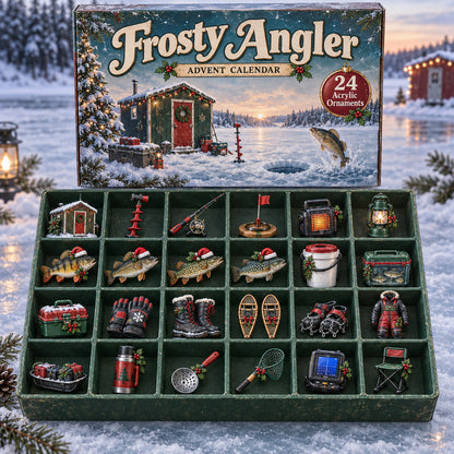CHRISTMAS KICKOFF 40% OFF - Snowbound Angler Advent Calendar 2026 - 24-Day Festive Countdown, Acrylic Charms Blind Box - Gift For Family and Friends AC0TV039