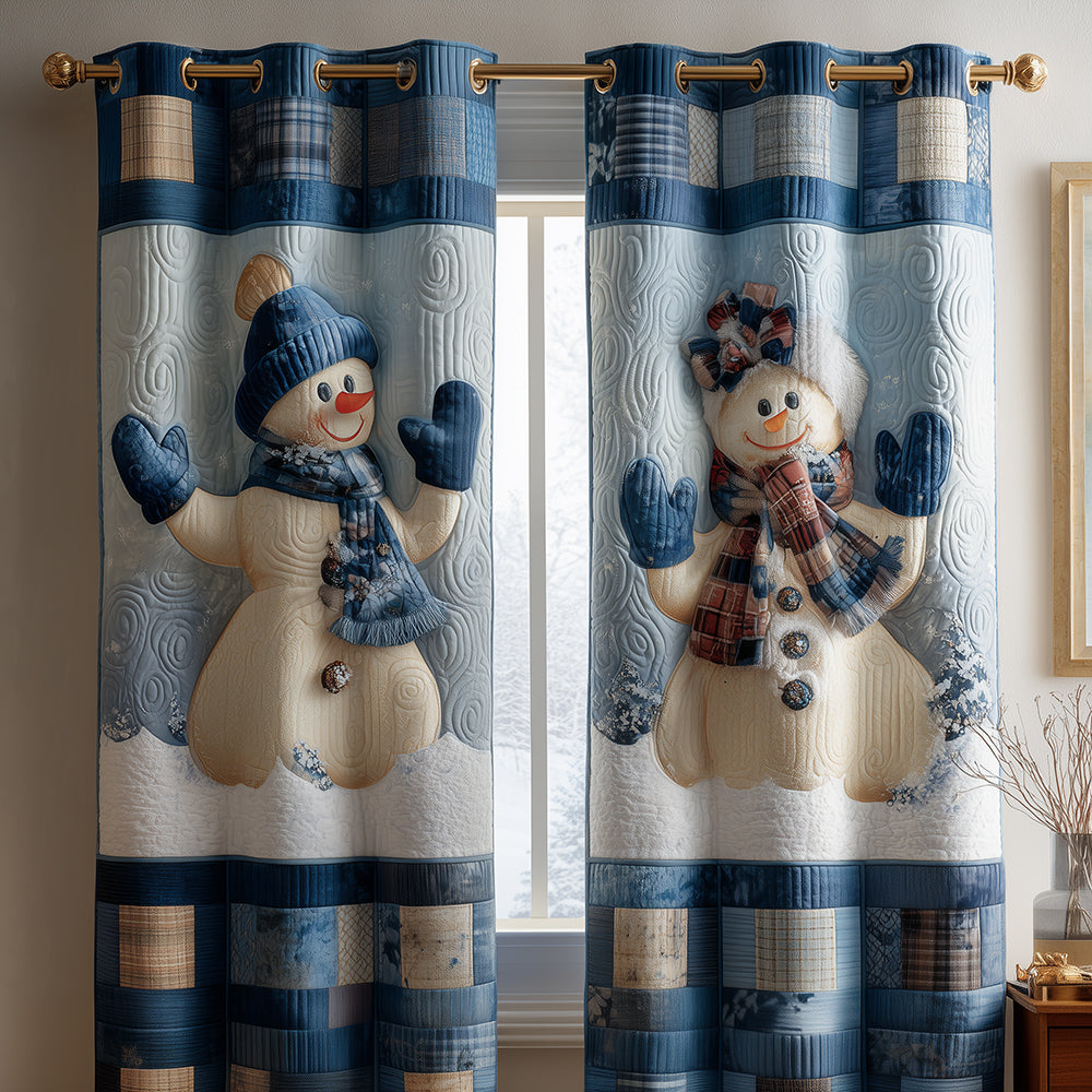 Snowfall Sweethearts Quilted Curtains NCU0TH3772