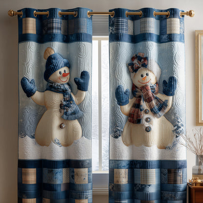 Snowfall Sweethearts Quilted Curtains NCU0TH3772
