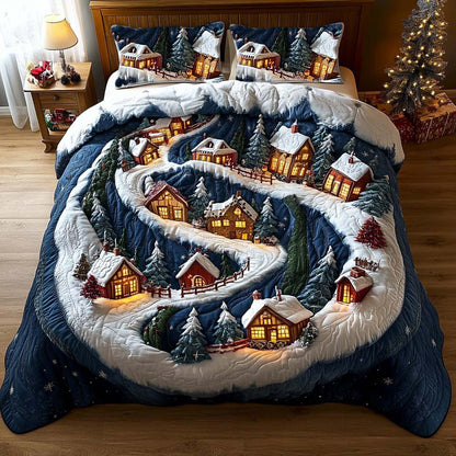 Snowfall Village 3-Piece Quilted Bedding Set NCU0NNL127