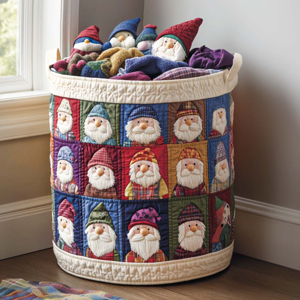 Snowflake Charm Quilted Laundry Basket NCU0NNT1571