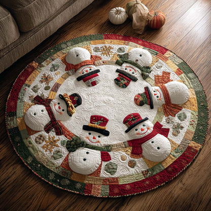 Snowflake Charm Quilted Round Mat NCU0NNT2056