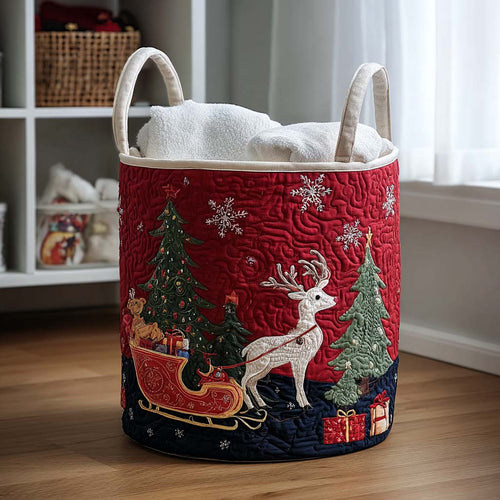 Snowflake Forest Quilted Laundry Basket NCU0PTT1583
