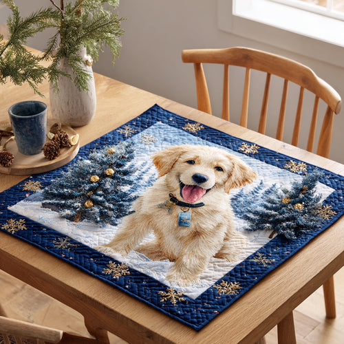 Snowflake Golden Retriever Quilted Table Topper NCU0HNH132