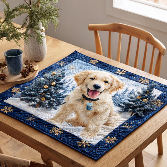 Snowflake Golden Retriever Quilted Table Topper NCU0HNH132